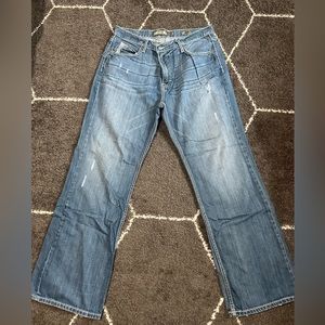 Bke jeans Tyler 36R with a 31 inseam distressed look or once in good condition